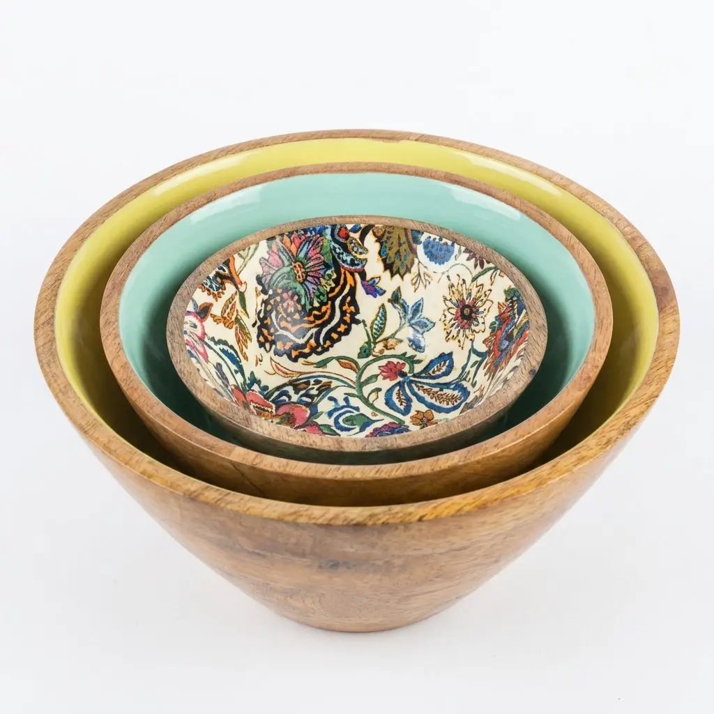 House of Avana Mango Wood Bowl Set of 3 by House Of Avana