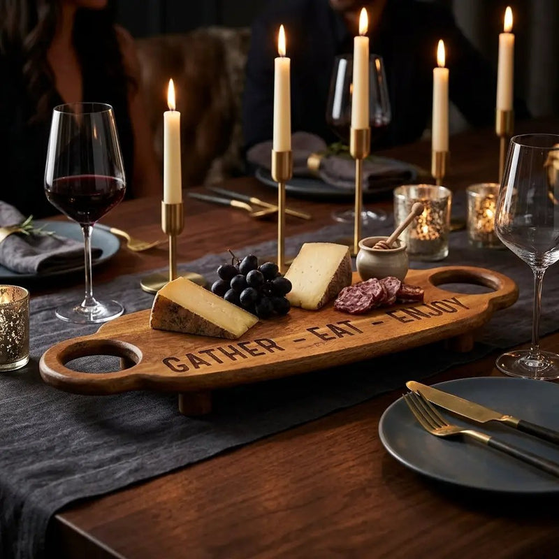 House of Avana Gather Eat Enjoy Mango Wood Platter by House Of Avana