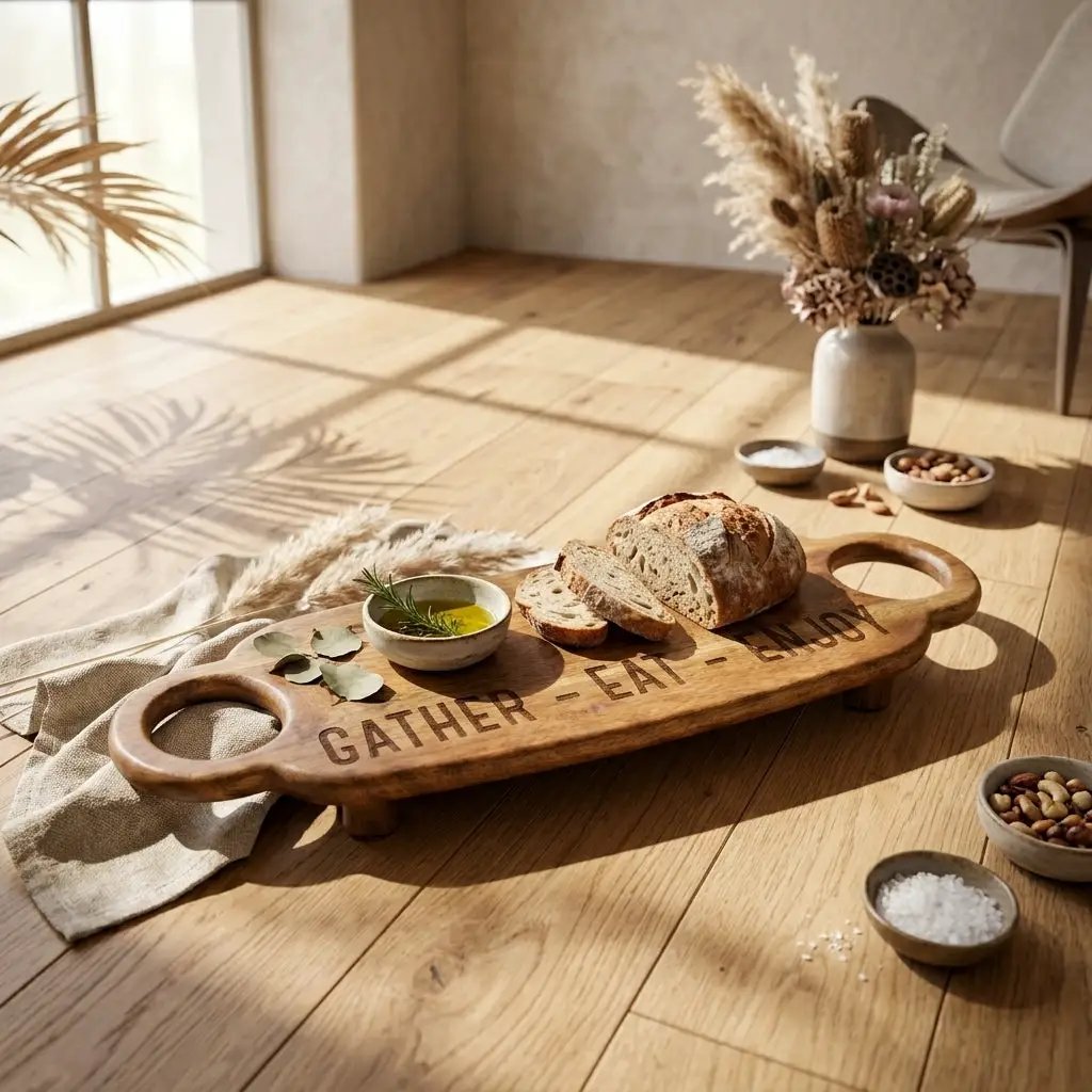 House of Avana Gather Eat Enjoy Mango Wood Platter by House Of Avana