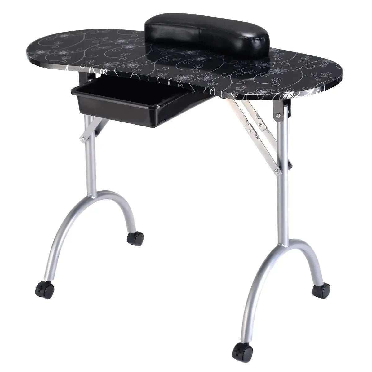 Foldable Manicure Table with Drawer and Wrist Cushion by DirectDeals