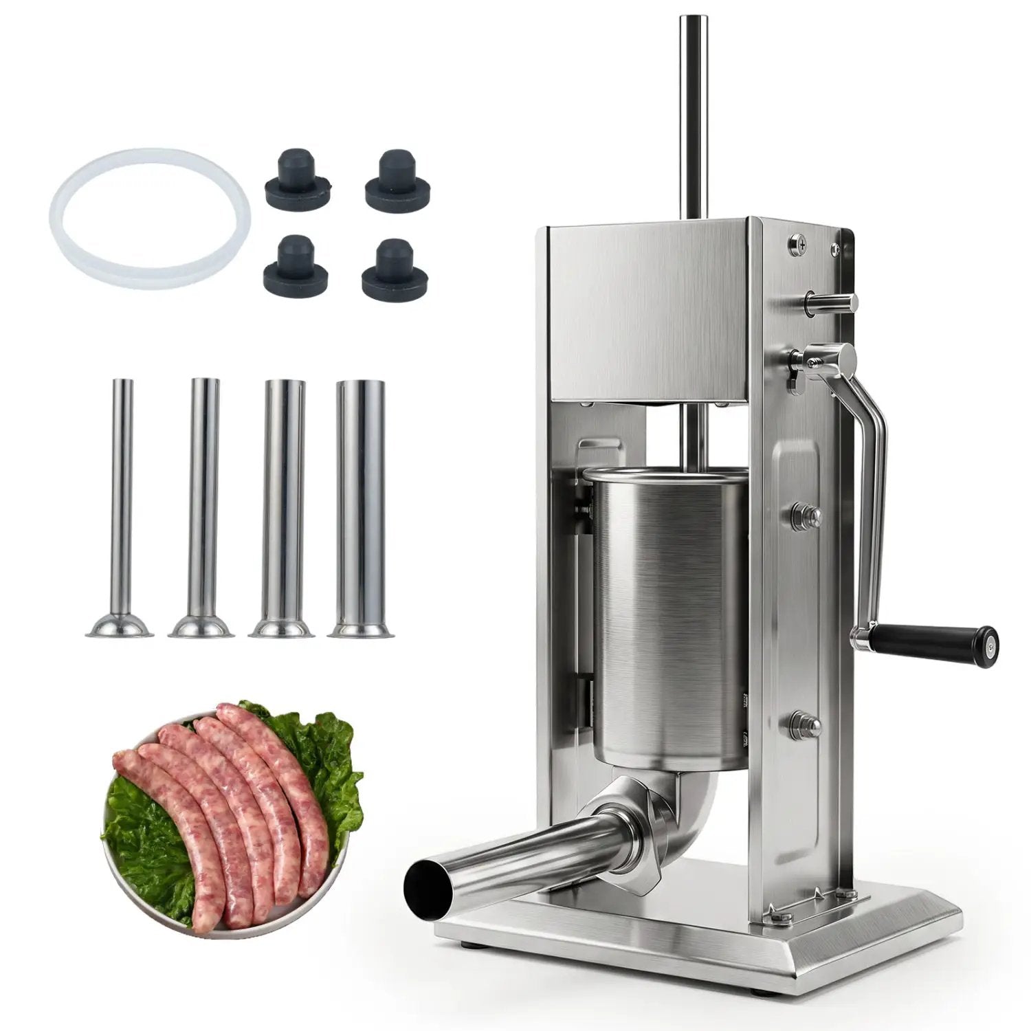 Manual Sausage Stuffer with 4 Tubes & 2 Speeds by DirectDeals
