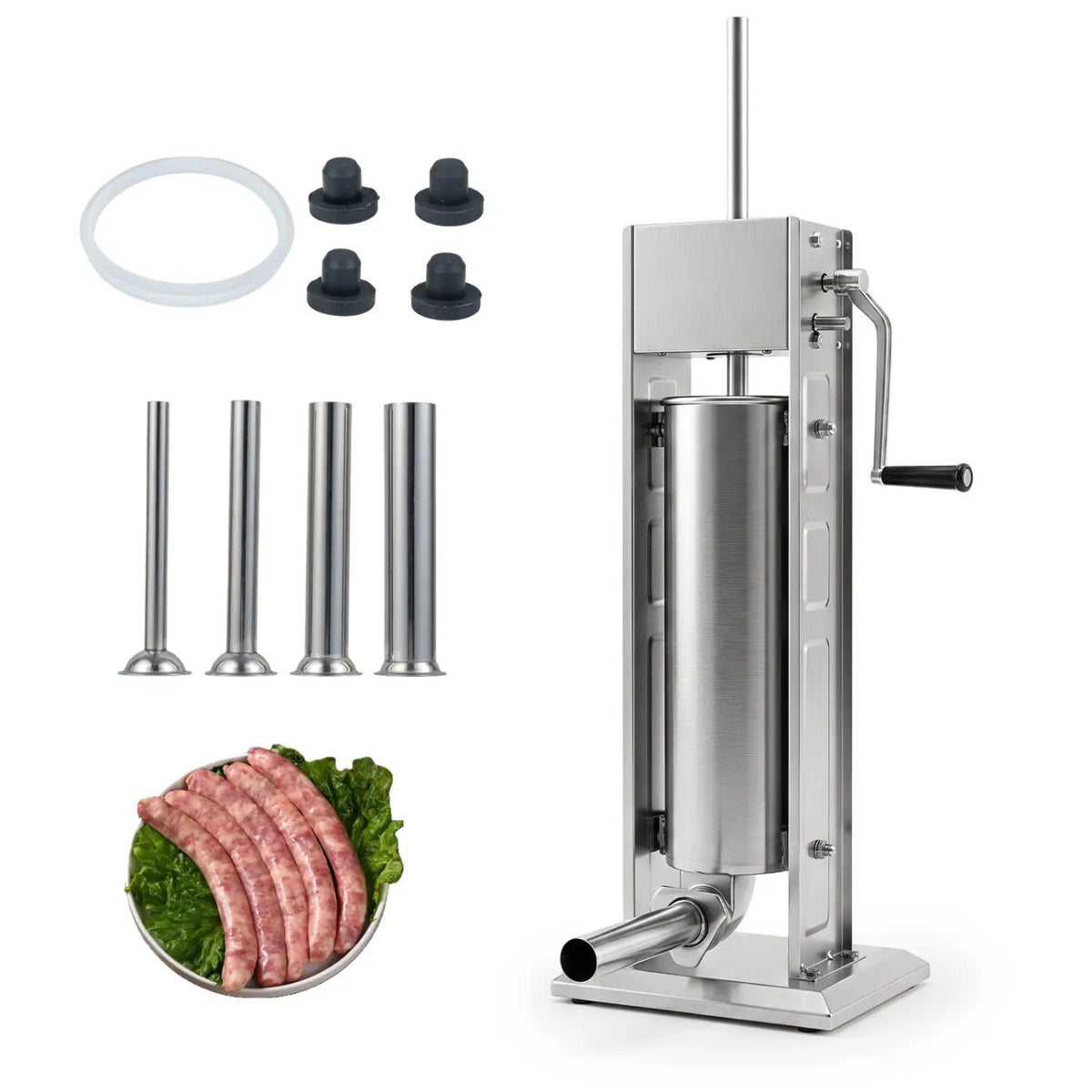 Manual Sausage Stuffer with 4 Tubes & 2 Speeds by DirectDeals