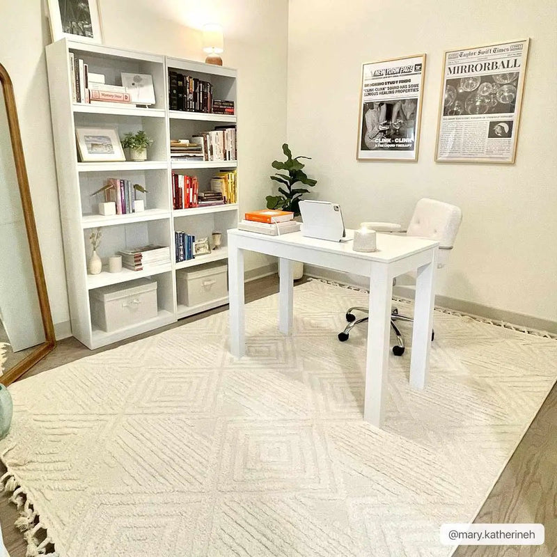 Manyas 3D Bone Area Rug with Tassels - Clearance by Boutique Rugs