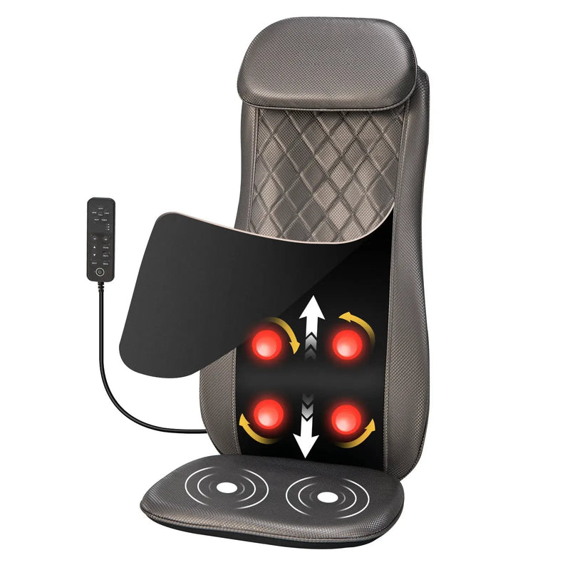 Massage Chair Pad with Heat and Vibration-Black by DirectDeals
