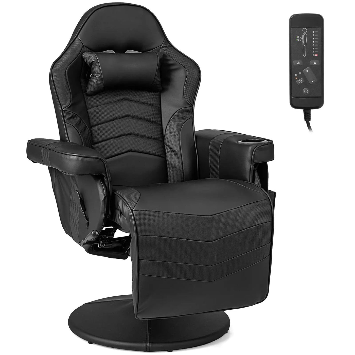 Massage Video Gaming Recliner Chair with Adjustable Height by DirectDeals