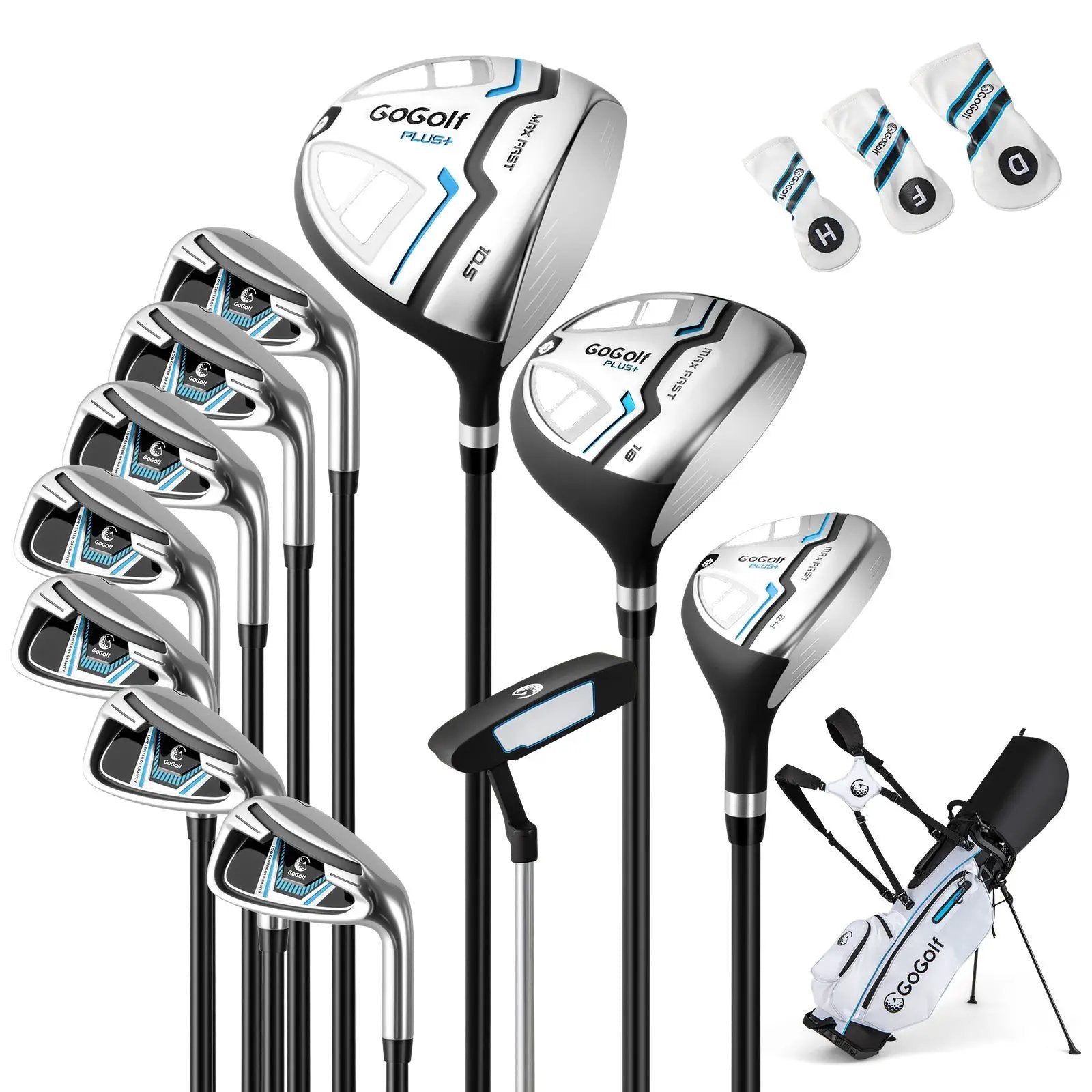 Men's Complete Golf Clubs and Bag Set-White by DirectDeals