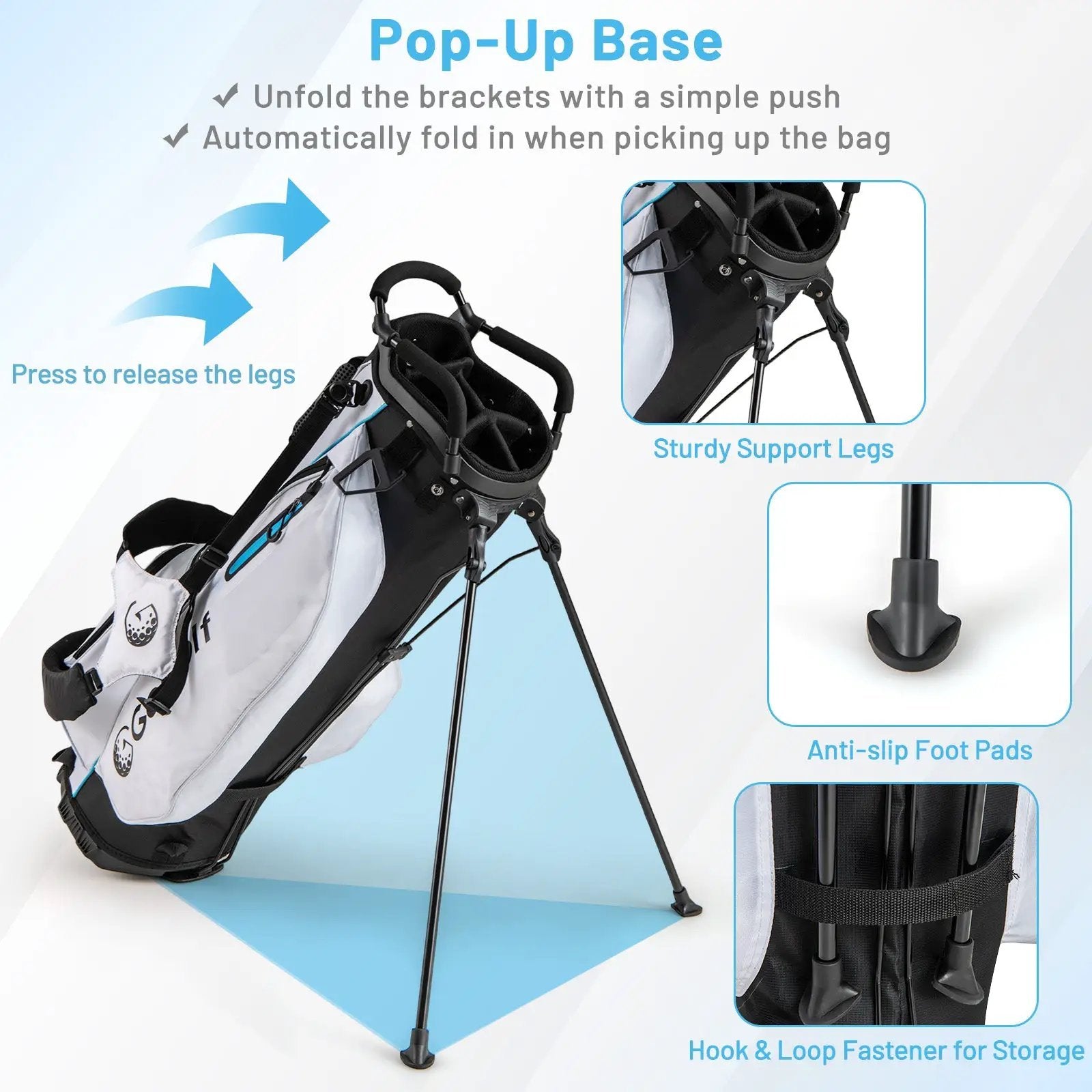 Men's Complete Golf Clubs and Bag Set-White by DirectDeals