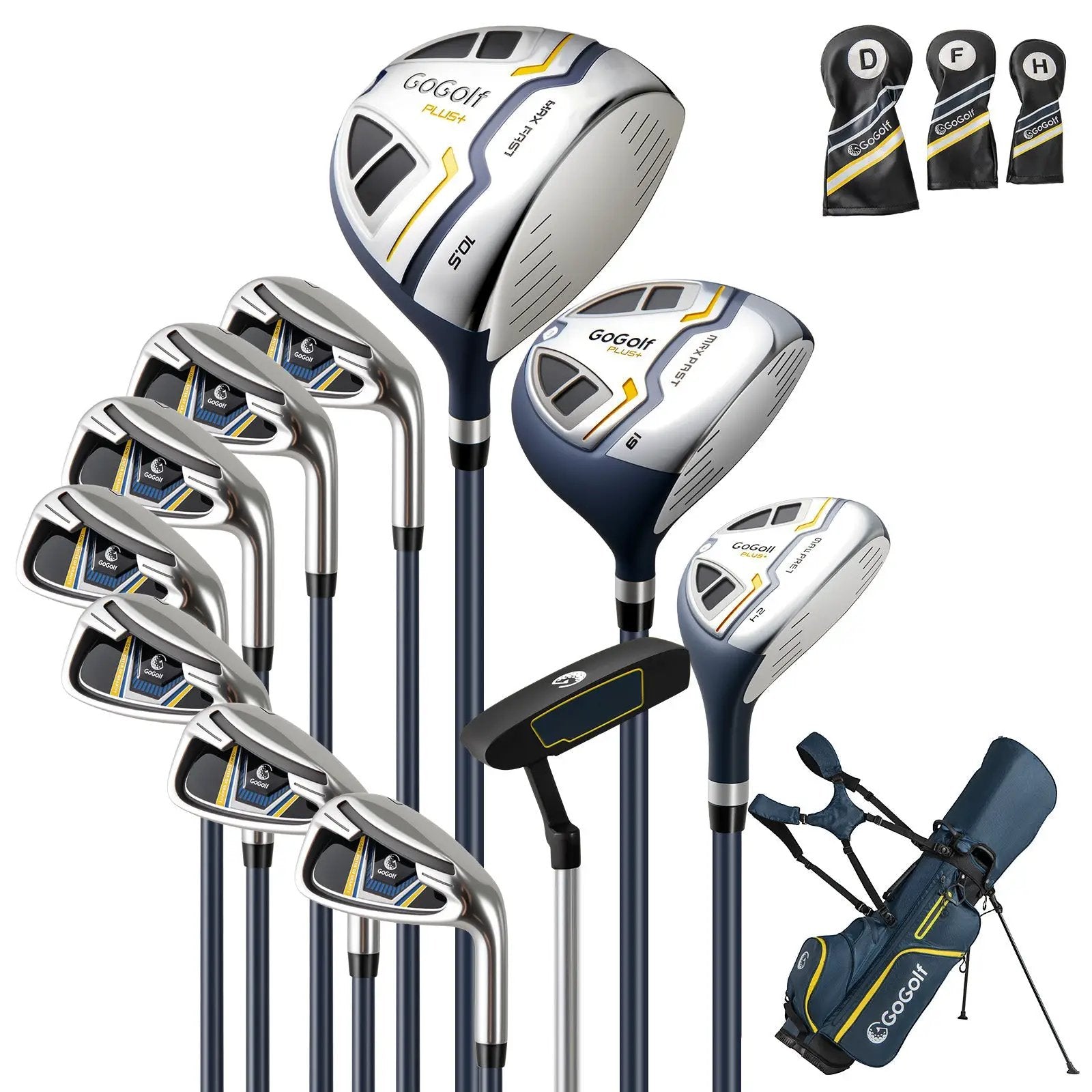 Men's Complete Golf Clubs and Bag Set Right Handed-Yellow by DirectDeals