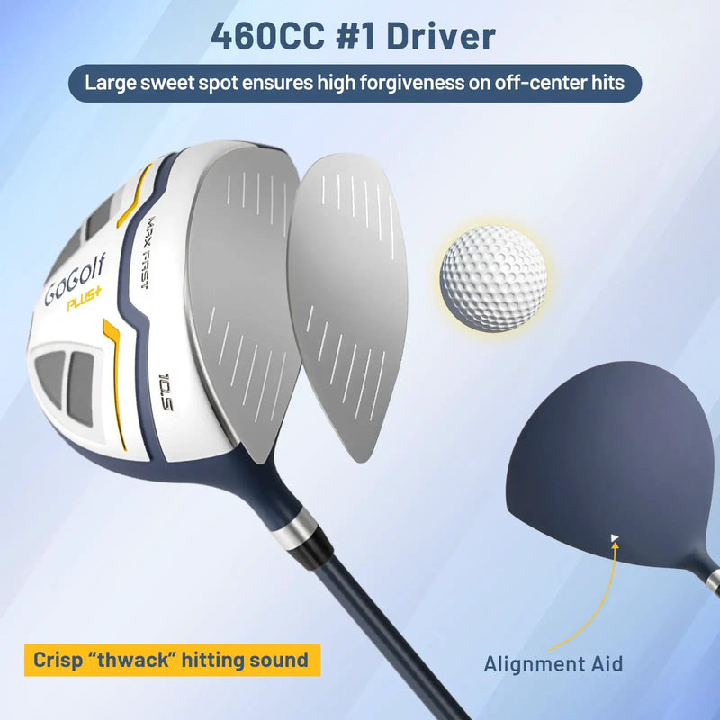 Men's Complete Golf Clubs and Bag Set Right Handed-Yellow by DirectDeals
