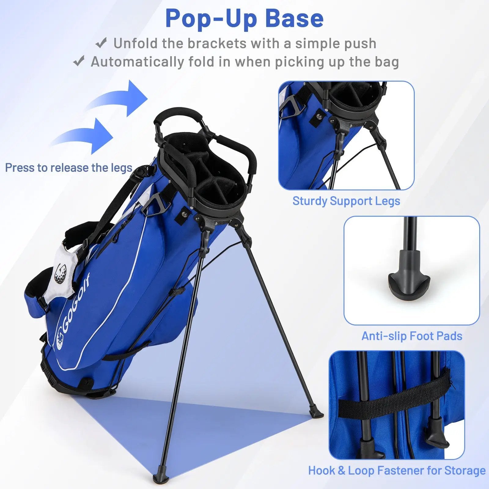 Men's Complete Golf Clubs and Bag Set with Headcovers and Putter-Blue by DirectDeals