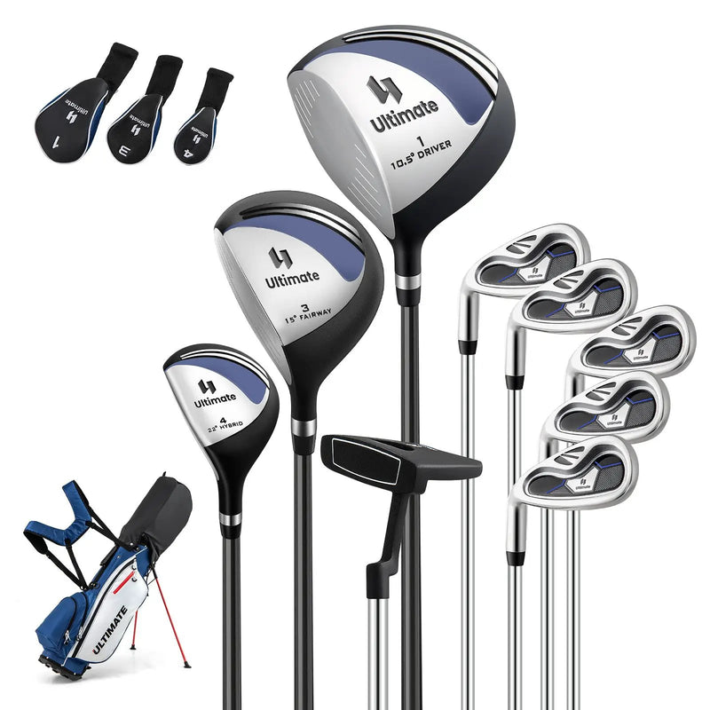 Mens LeftHanded Complete Golf Clubs and Bag Set Portable Lightweight Golf Stand Bag by DirectDeals