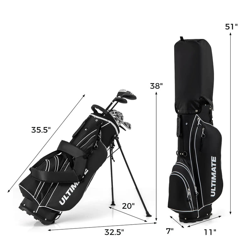 Mens LeftHanded Complete Golf Clubs and Bag Set Portable Lightweight Golf Stand Bag by DirectDeals