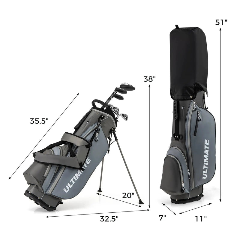 Mens LeftHanded Complete Golf Clubs and Bag Set Portable Lightweight Golf Stand Bag by DirectDeals