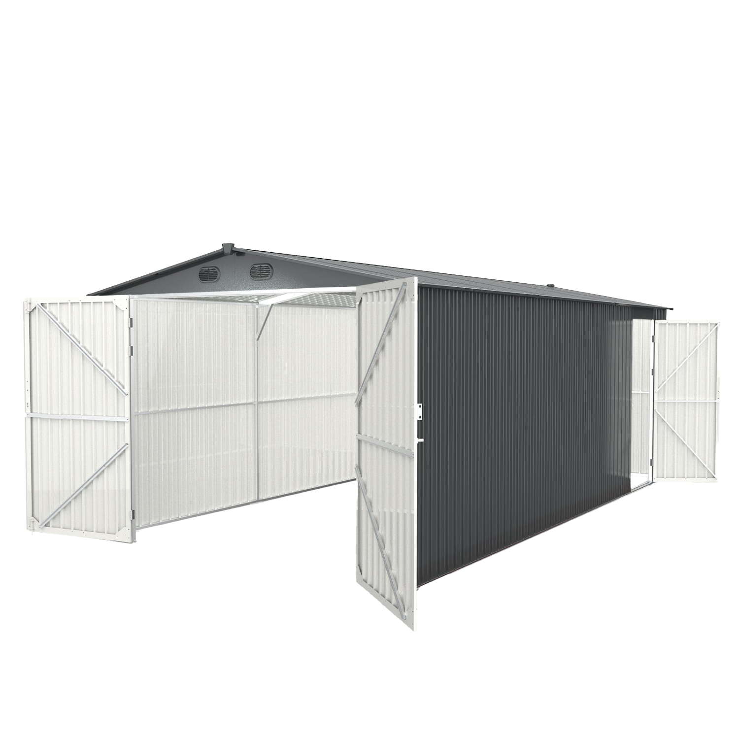10'x20' Metal Shed with Double Front Doors & Side Entry Door by Chery Industrial