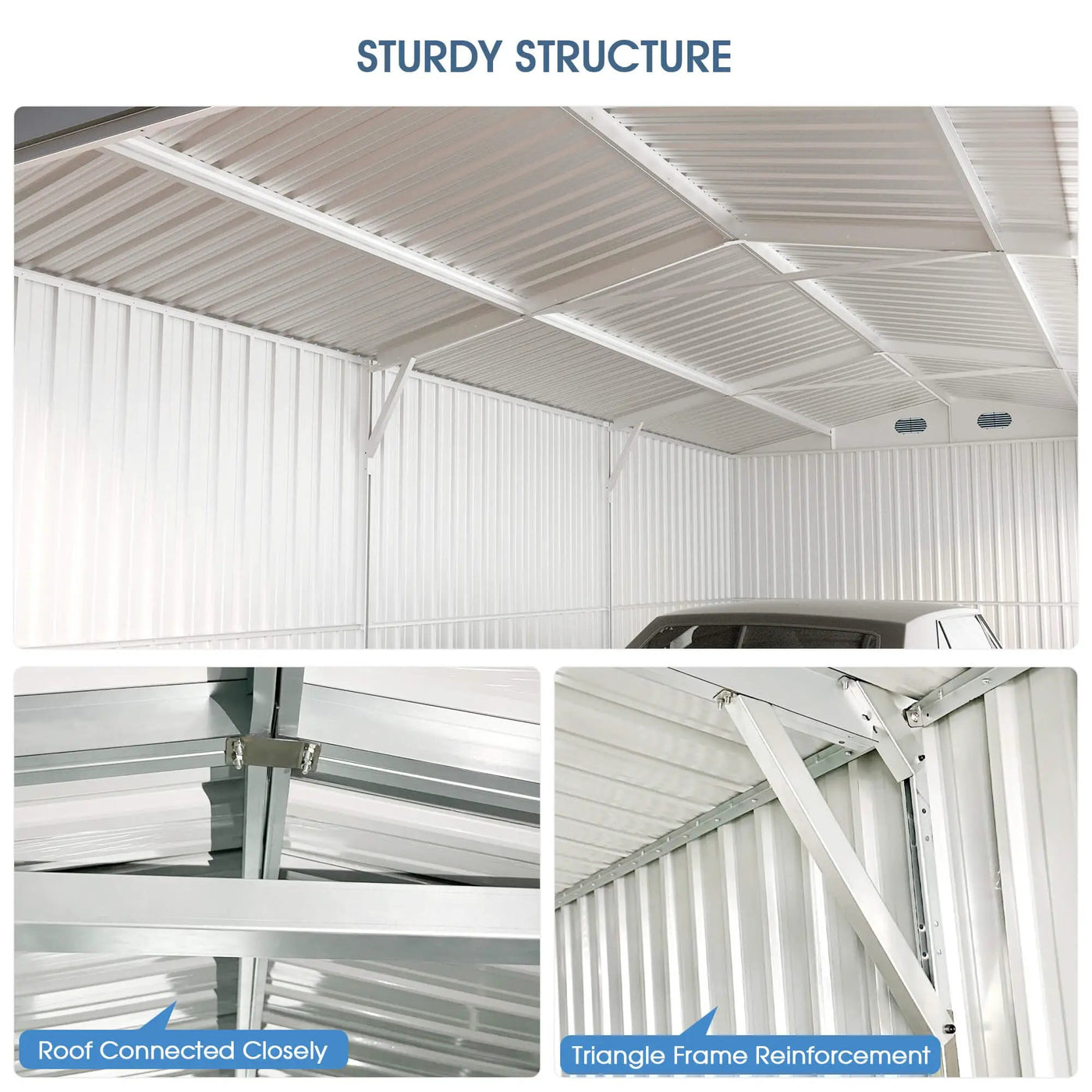 10'x20' Metal Shed with Double Front Doors & Side Entry Door by Chery Industrial