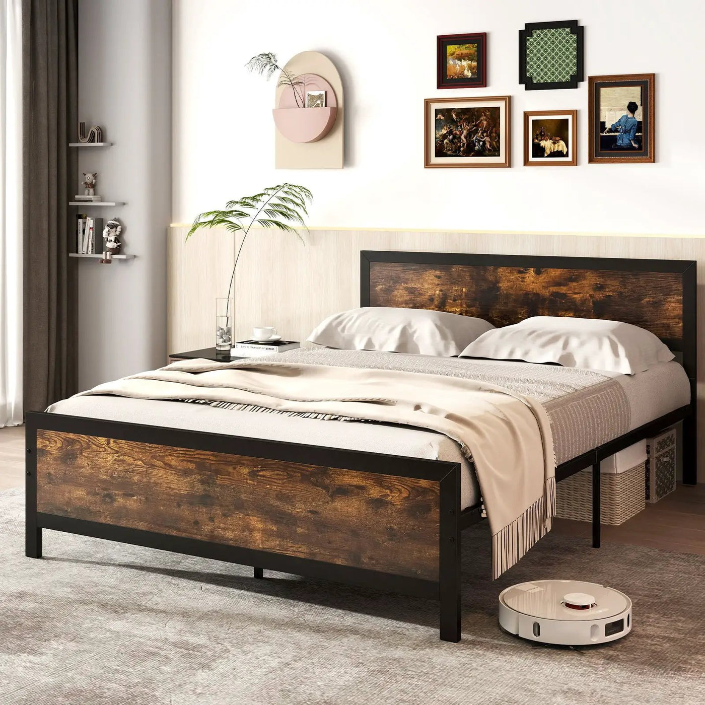 Metal Bed Frame with Headboard and Footboard by DirectDeals
