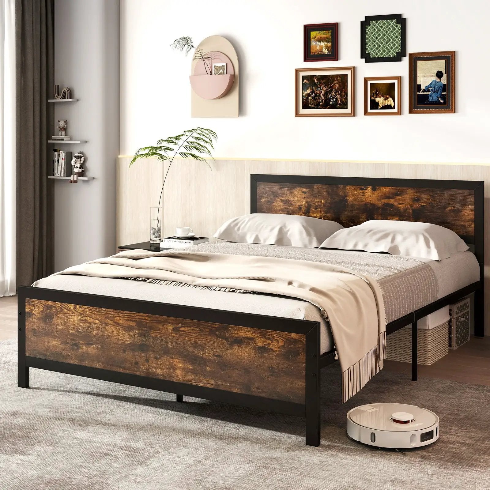 Metal Bed Frame with Headboard and Footboard by DirectDeals