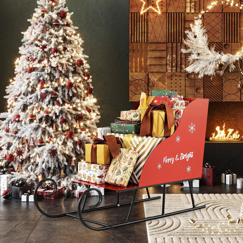 Metal Christmas Santa Sleigh Basket Xmas Santas Gift Storage Sleigh by DirectDeals