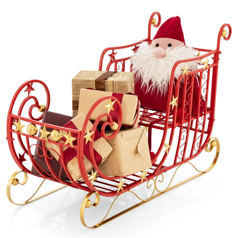 Metal Christmas Santa Sleigh with Large Cargo Area for Gifts by DirectDeals