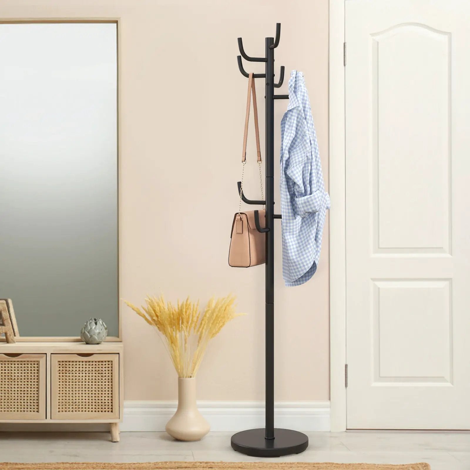 Metal Coat Rack Stand with 8 Sturdy Hooks and Metal Base by DirectDeals