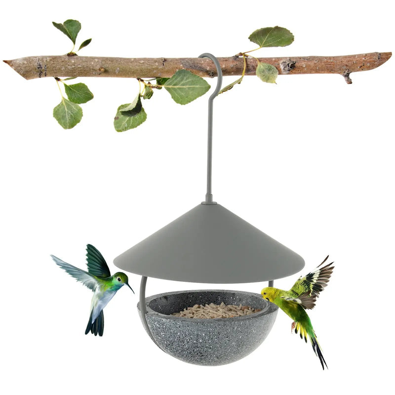 Metal Hanging Bird Feeder and Bath with Weatherproof Dome by DirectDeals