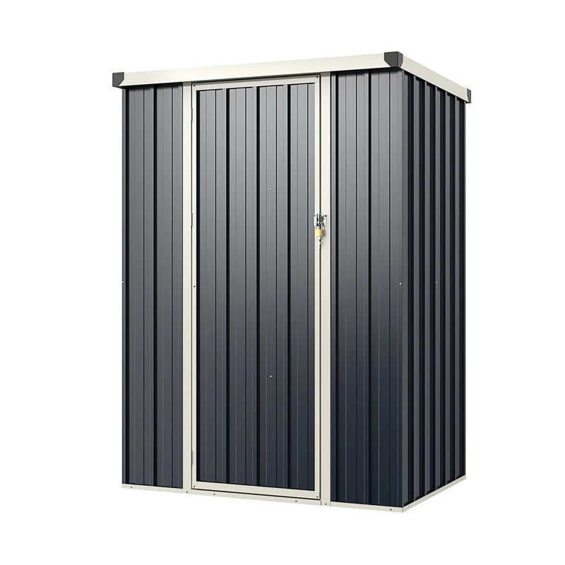 4 x 3 FT Metal Outdoor Storage Shed with Lockable Door-Gray by DirectDeals