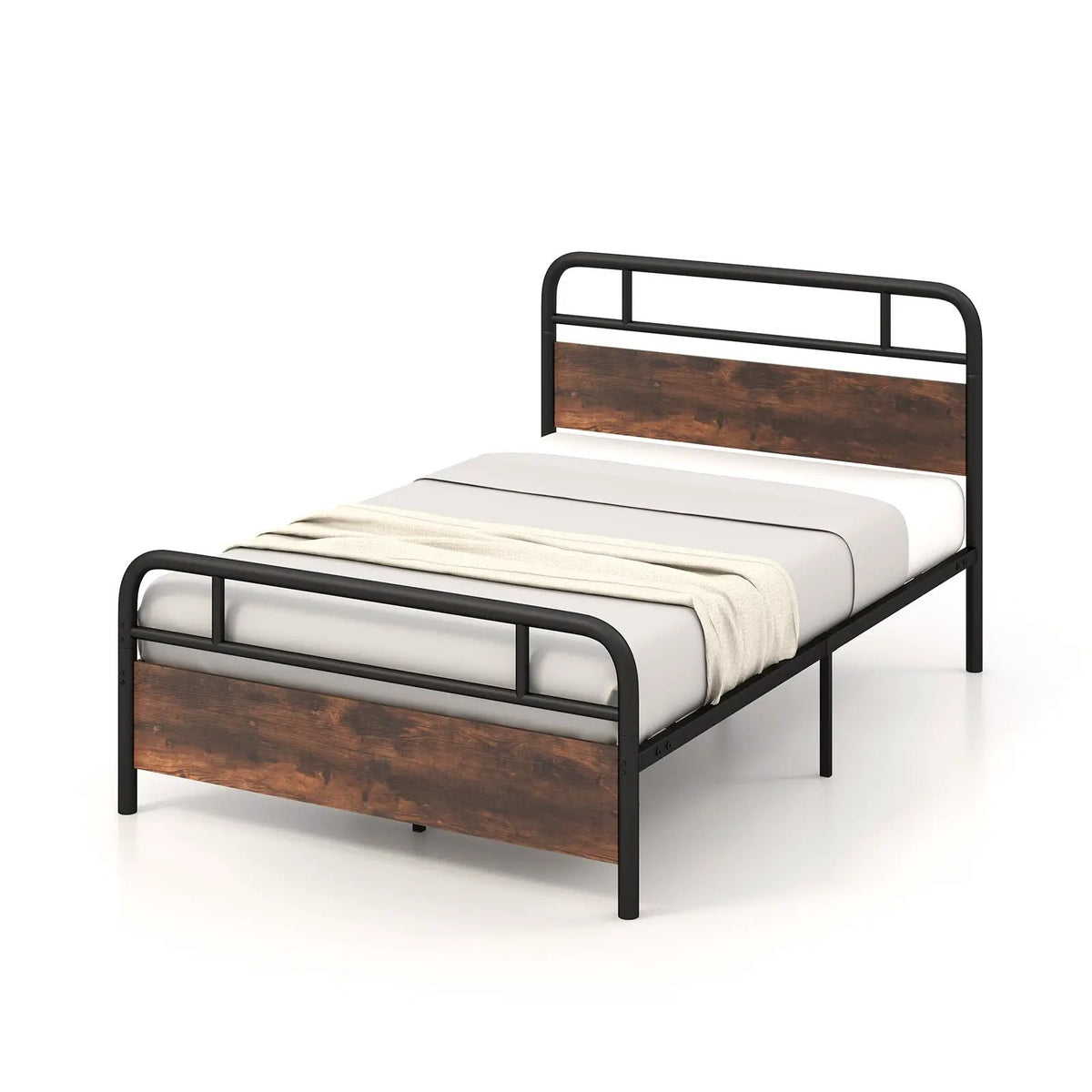 Twin/Full/Queen Size Bed Frame with Industrial Headboard by DirectDeals