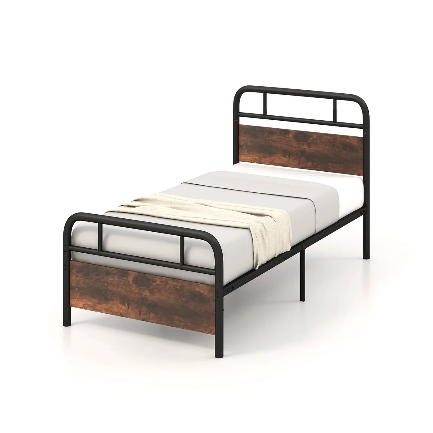 Twin/Full/Queen Size Bed Frame with Industrial Headboard by DirectDeals