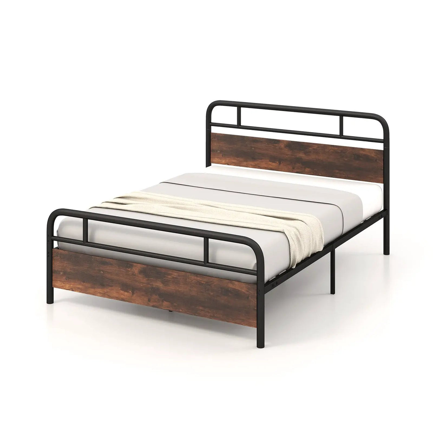 Twin/Full/Queen Size Bed Frame with Industrial Headboard by DirectDeals