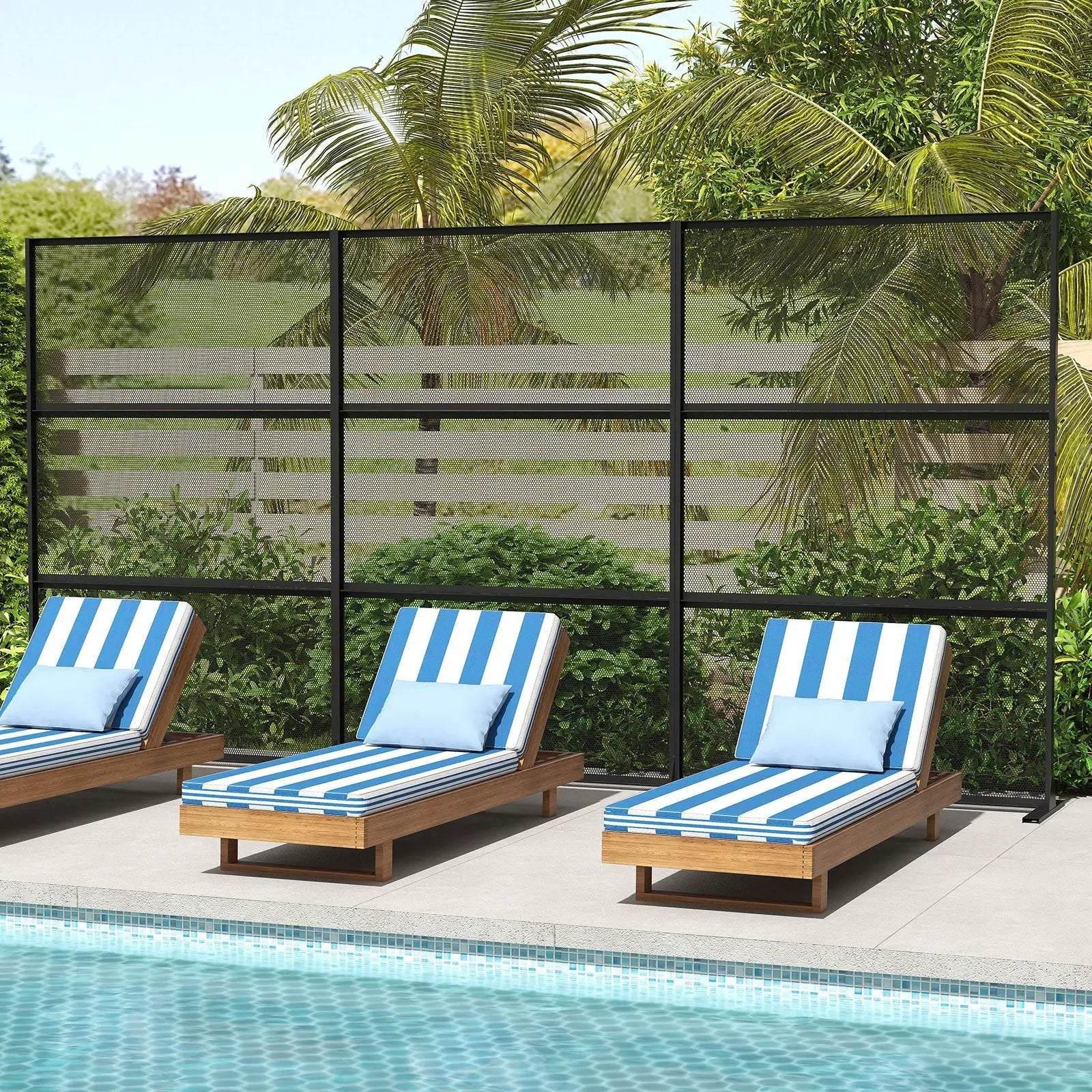 Set of 2 Metal Privacy Screen with Expansion Bolts by DirectDeals
