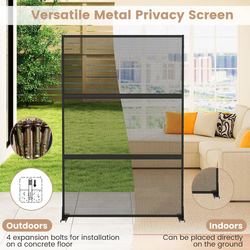 Set of 2 Metal Privacy Screen with Expansion Bolts by DirectDeals