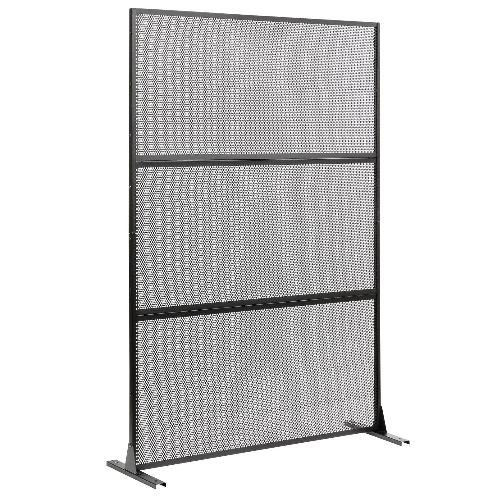 Metal Privacy Screen with Expansion Bolts and Connection Screws-Black by DirectDeals