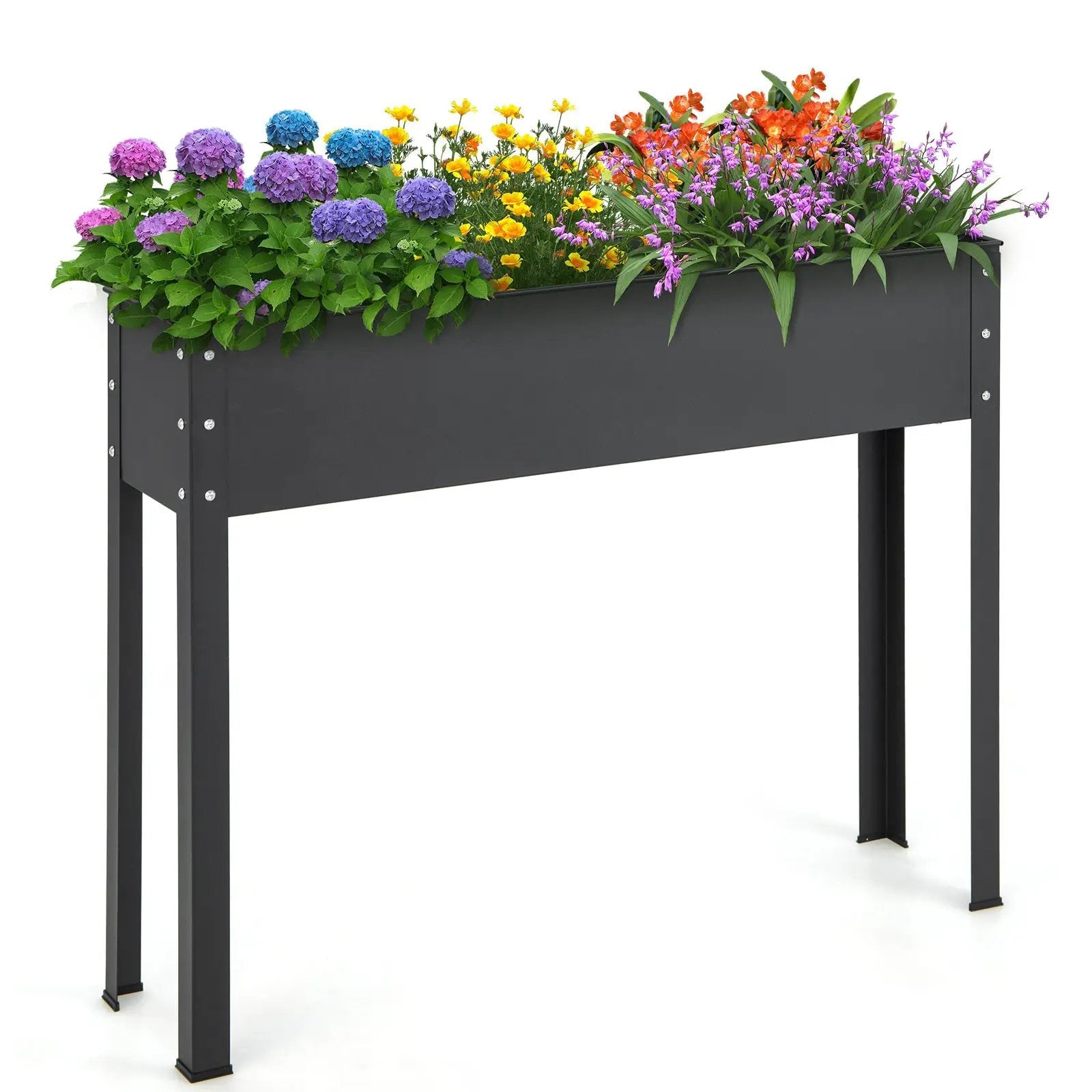 Metal Raised Garden Bed with Legs and Drainage Hole for Vegetable Flower-40 x 11 x 31.5 inches by DirectDeals