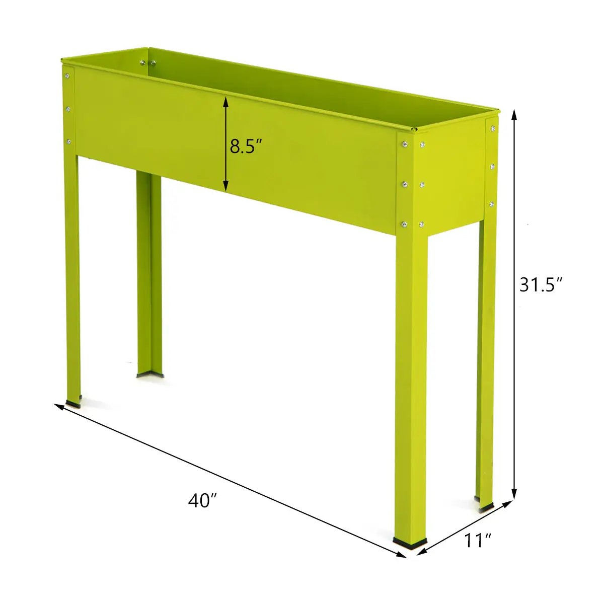 Metal Raised Garden Bed with Legs and Drainage Hole-40 x 11 x 31.5 inches by DirectDeals