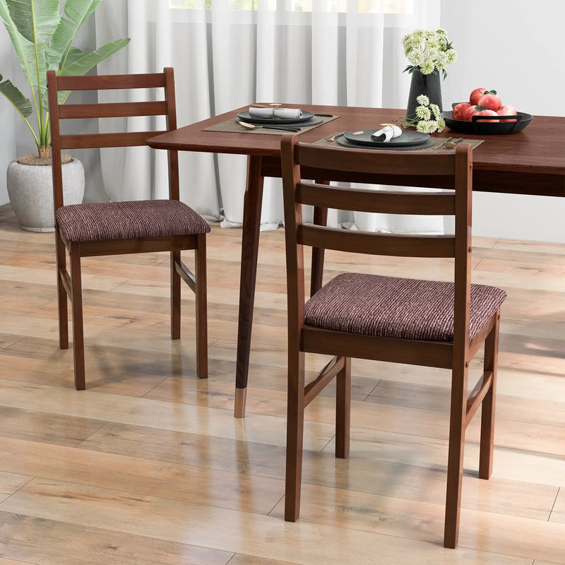Set of 2 Mid-Century Wooden Dining Chairs-Espresso by DirectDeals