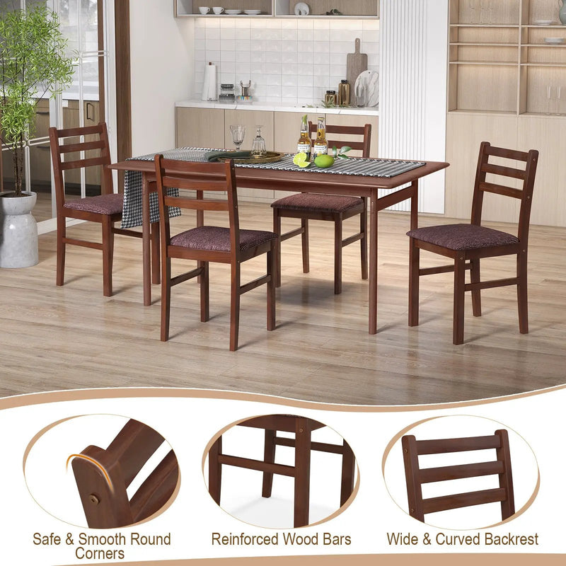 Set of 2 Mid-Century Wooden Dining Chairs-Espresso by DirectDeals