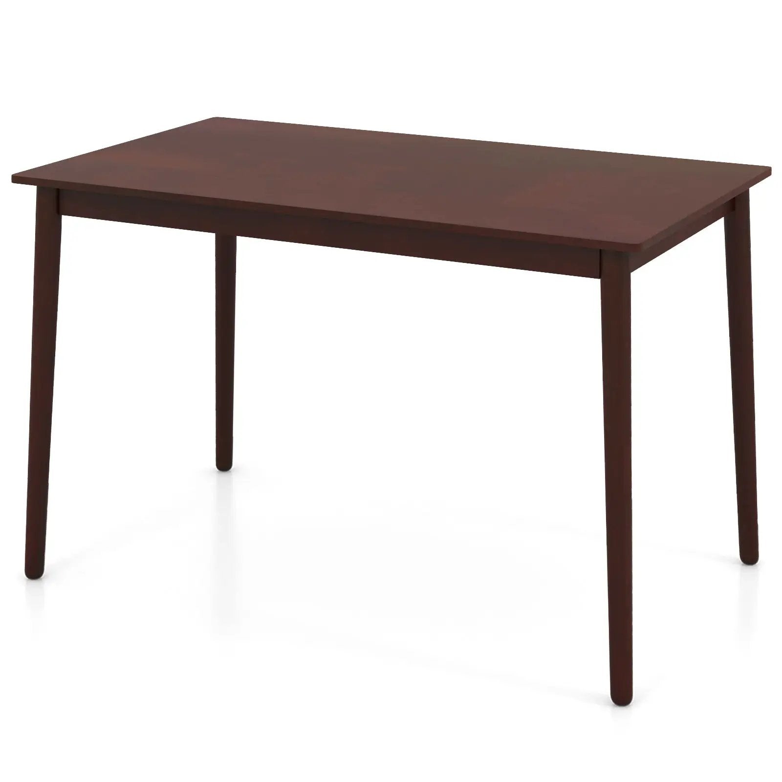 48 Inches Mid Century Dining Table for 4 with Rubber Wood Legs-Brown by DirectDeals