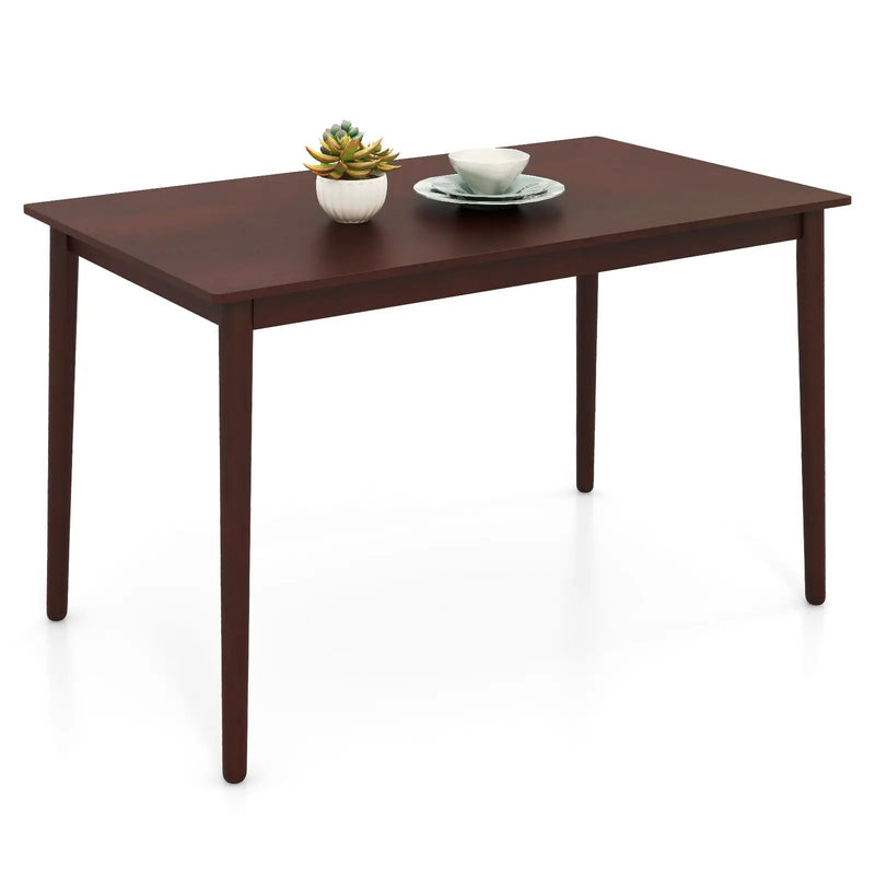 48 Inches Mid Century Dining Table for 4 with Rubber Wood Legs-Brown by DirectDeals