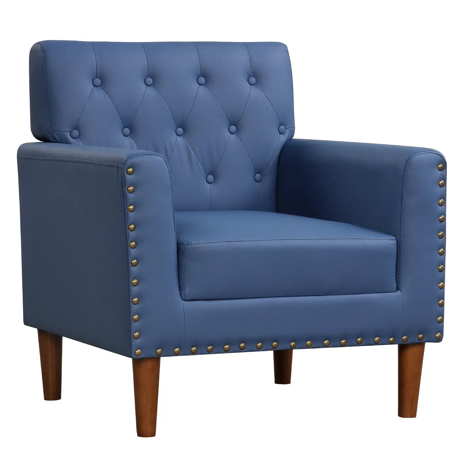 Mid Century Modern Accent Chair with Button Tufted Decoration and Rivets by DirectDeals