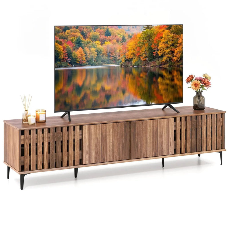 Mid Century Modern Entertainment Center with 4 Storage Cabinets for Living Room by DirectDeals