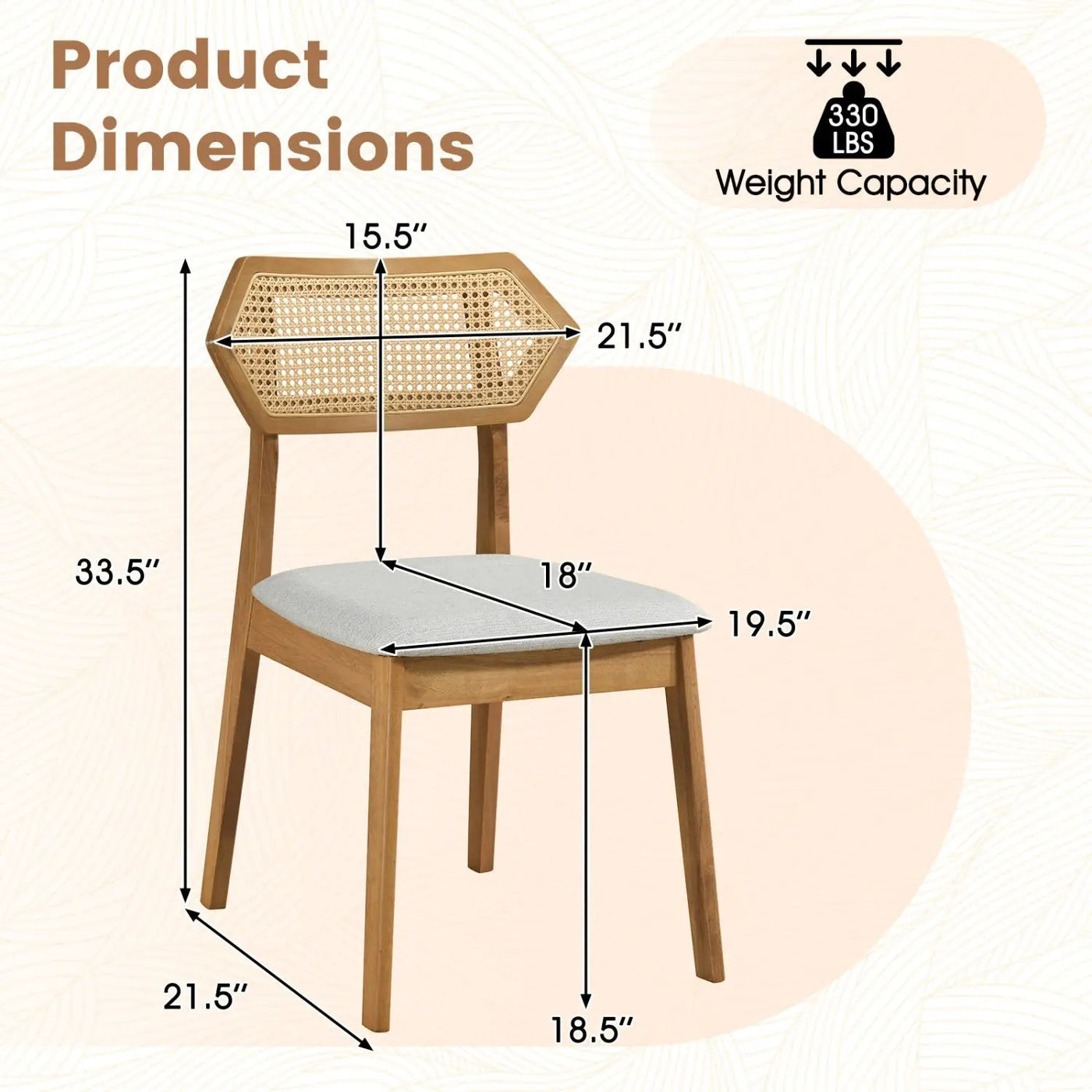 Rattan Dining Chairs Set of 4 with Curved Back by DirectDeals