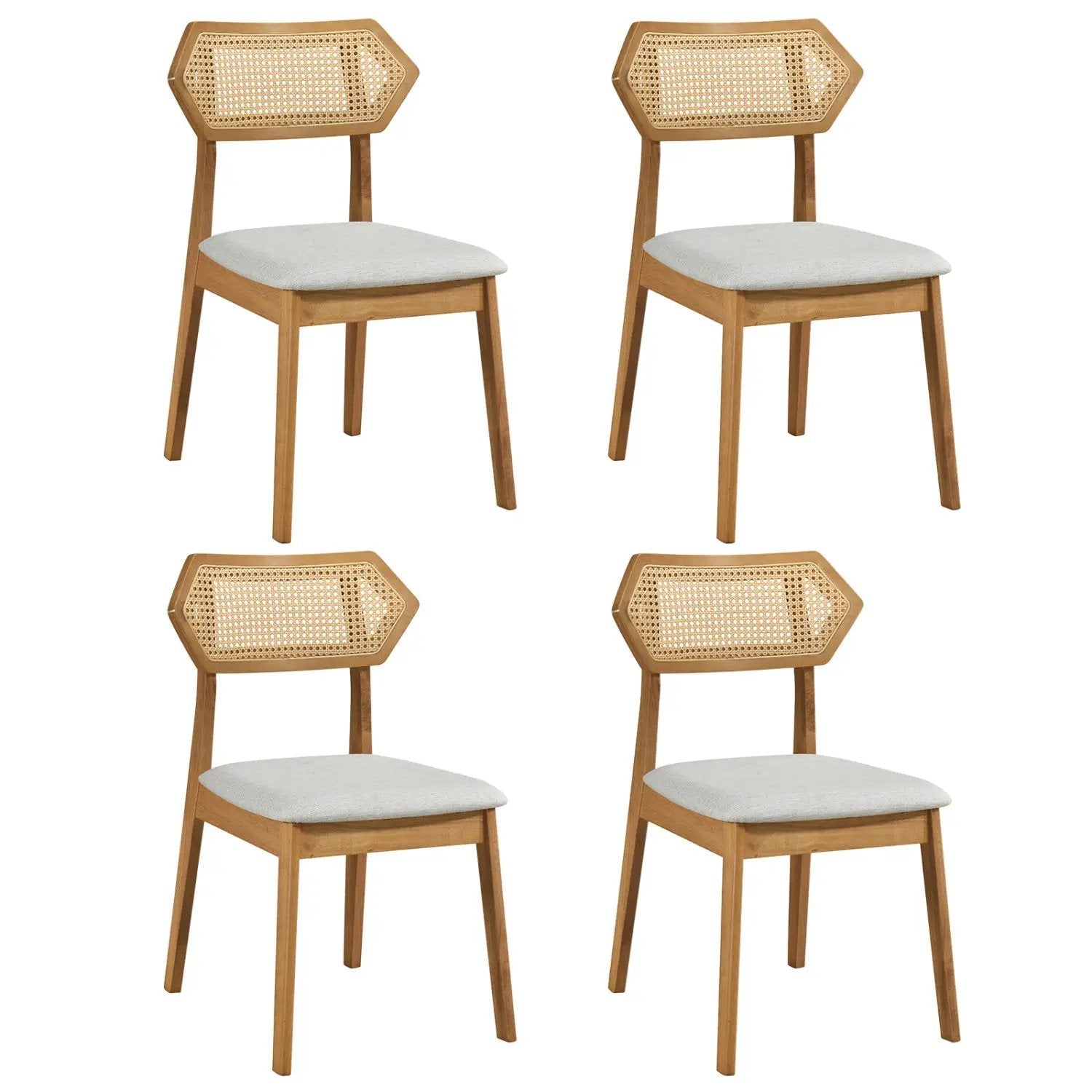 Rattan Dining Chairs Set of 4 with Curved Back by DirectDeals