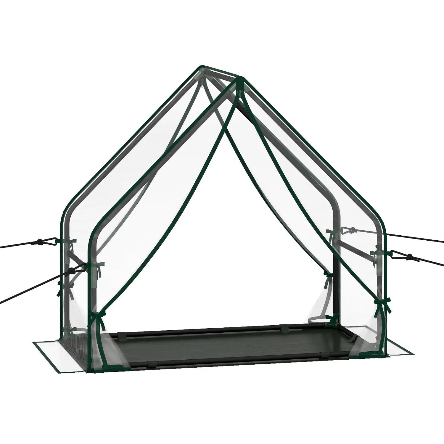Mini Green House Metal Frame with Waterproof Bottom Mat and Wind Ropes by DirectDeals