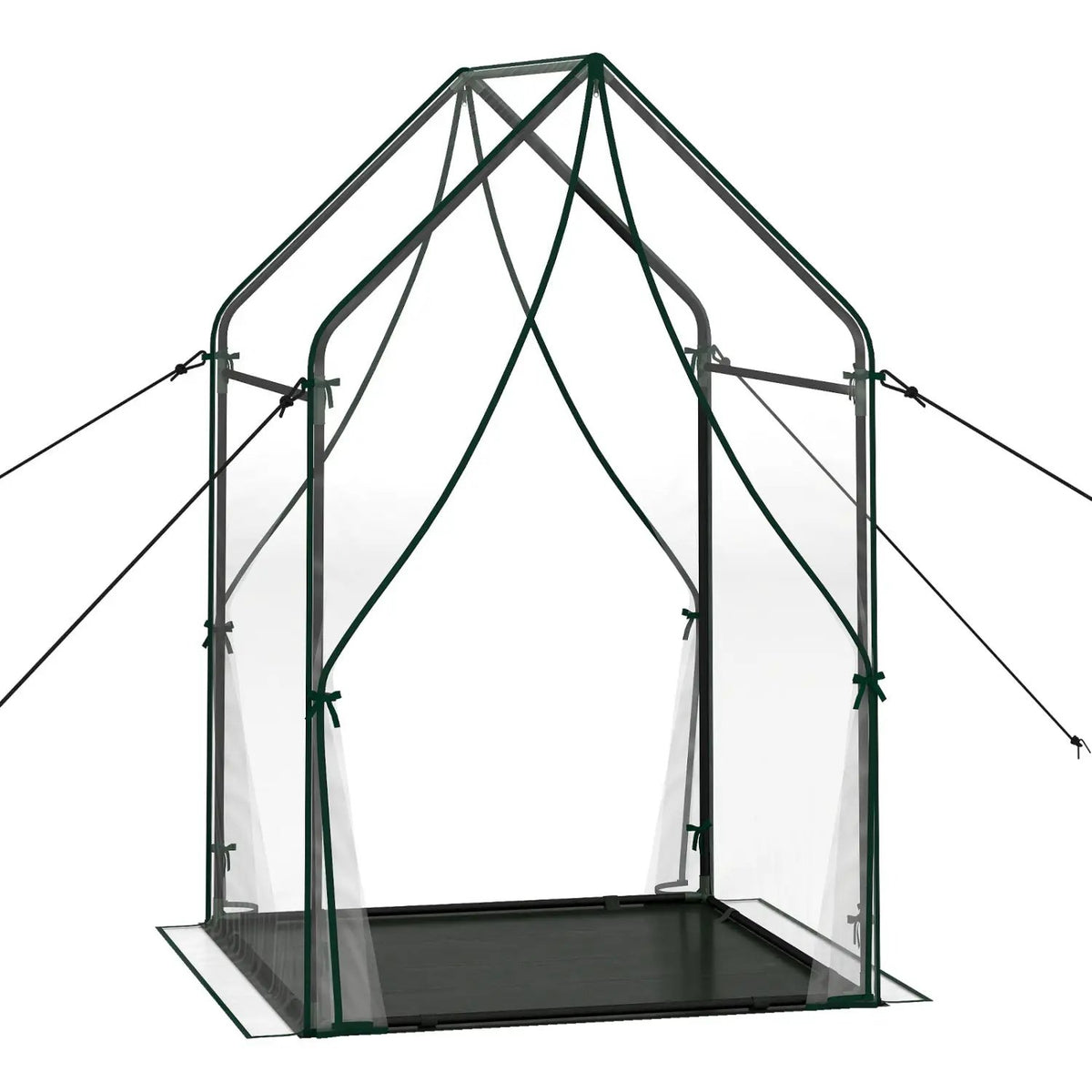 Mini Green House Metal Frame with Waterproof Bottom Mat and Wind Ropes by DirectDeals
