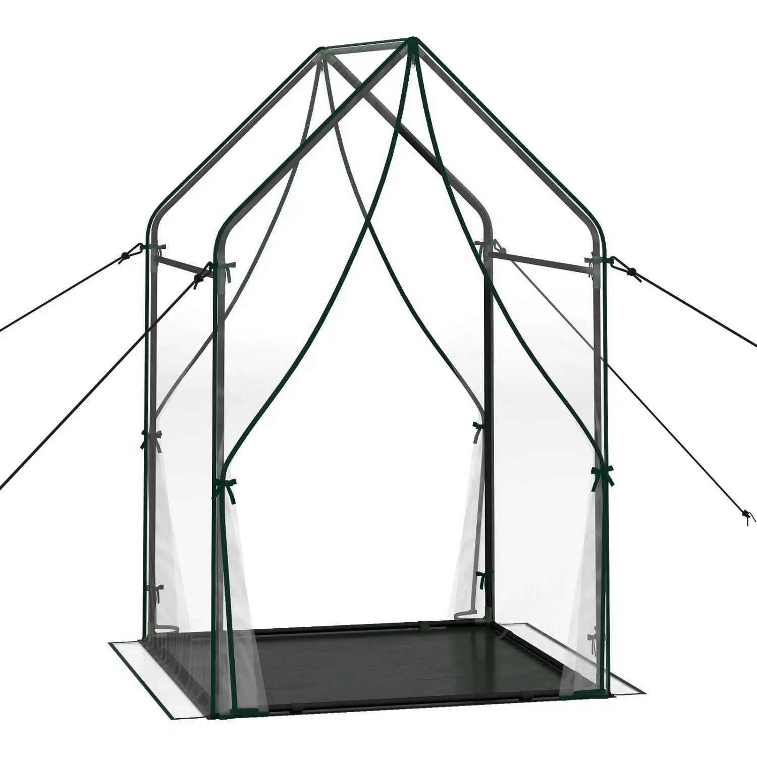 Mini Green House Metal Frame with Waterproof Bottom Mat and Wind Ropes by DirectDeals