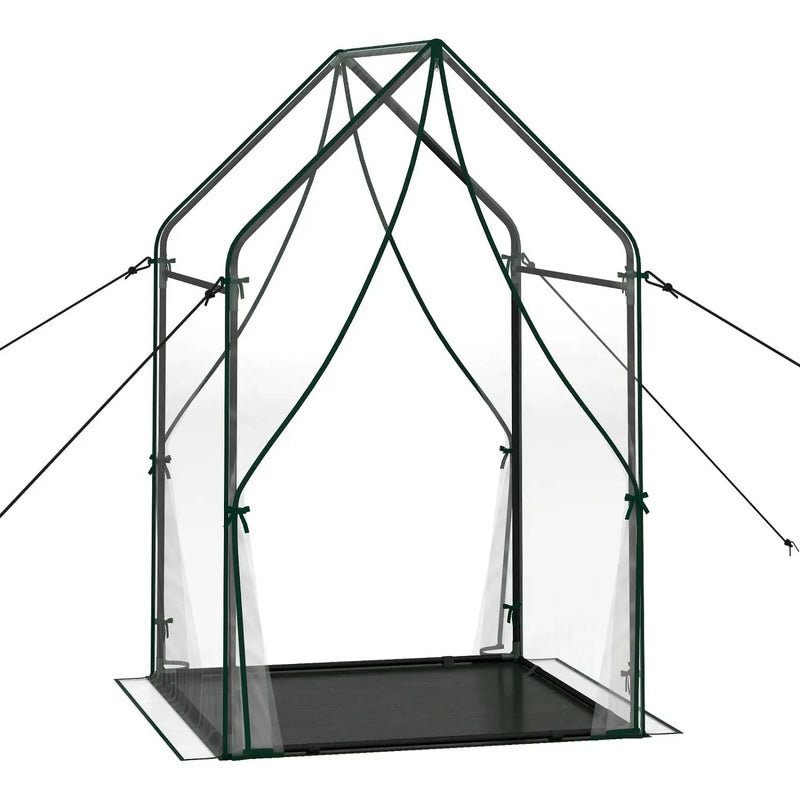 Mini Green House Metal Frame with Waterproof Bottom Mat and Wind Ropes by DirectDeals