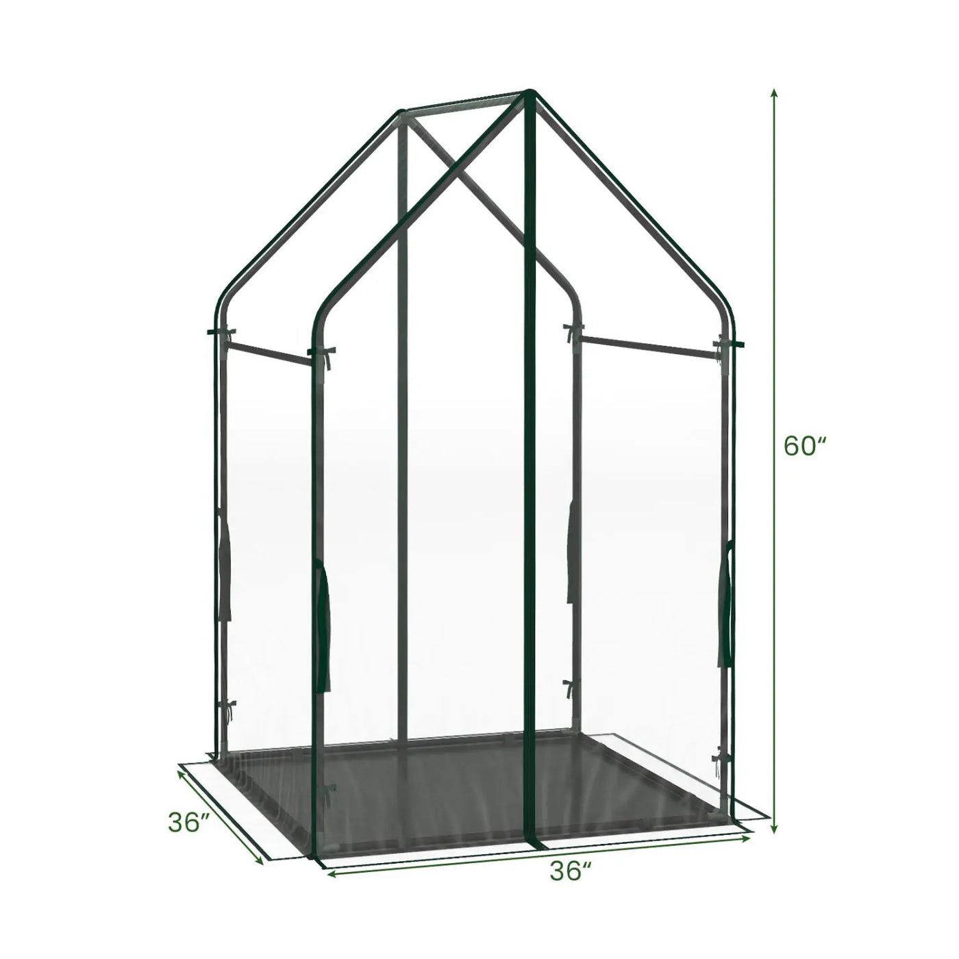 Mini Green House Metal Frame with Waterproof Bottom Mat and Wind Ropes by DirectDeals