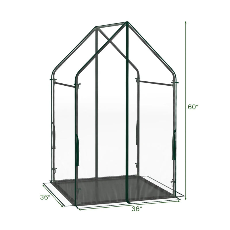 Mini Green House Metal Frame with Waterproof Bottom Mat and Wind Ropes by DirectDeals