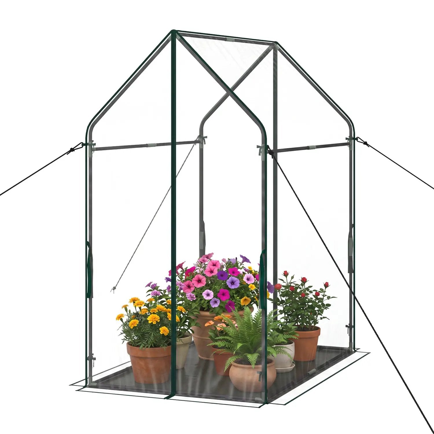 Mini Greenhouse with Metal Frame and Waterproof Cover by DirectDeals