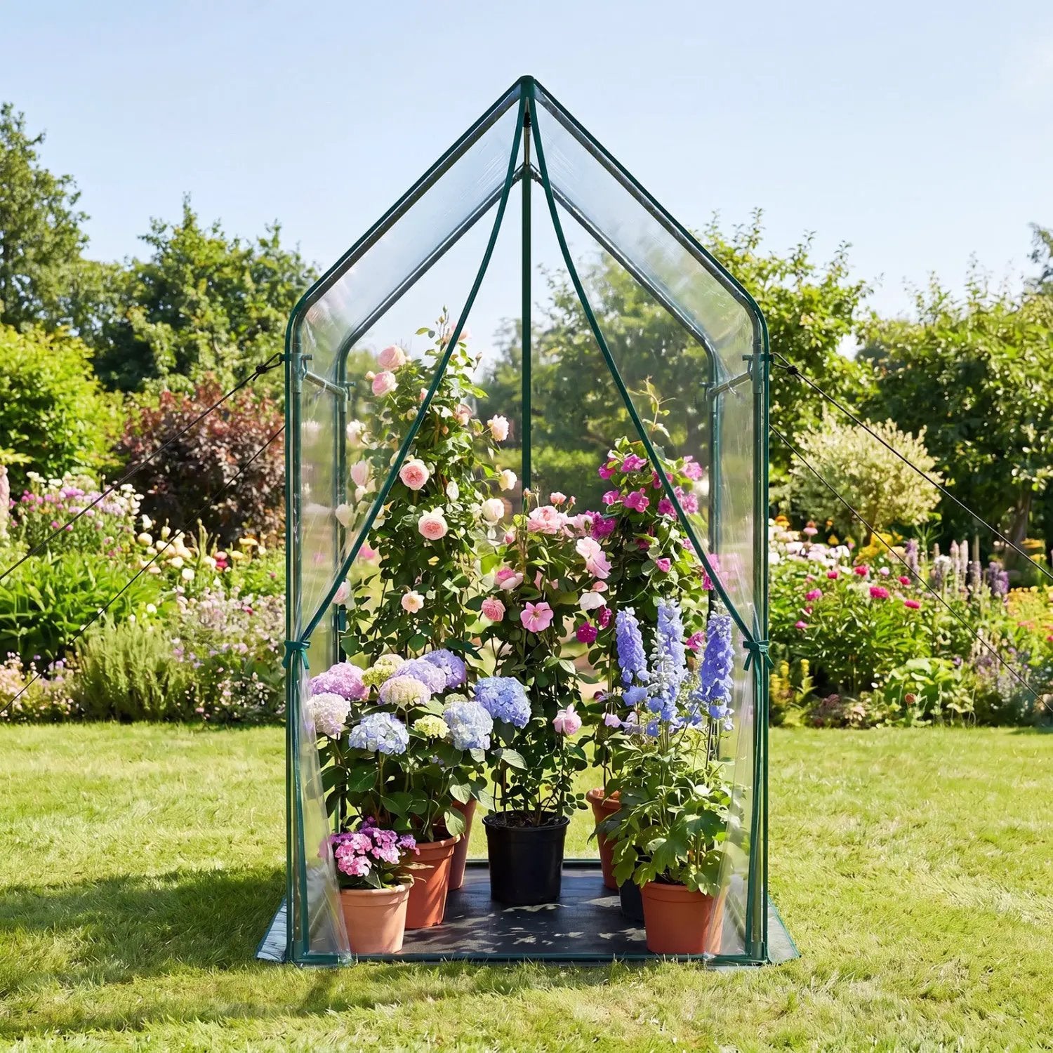 Mini Greenhouse with Metal Frame and Waterproof Cover by DirectDeals